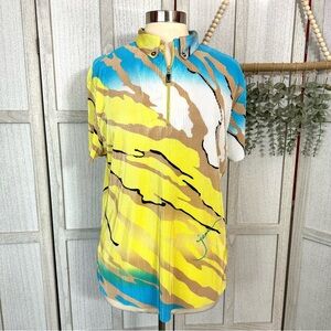 Jamie Sadock Polo Shirt Active Golf Resort Tennis Colorful Abstract Womens Large